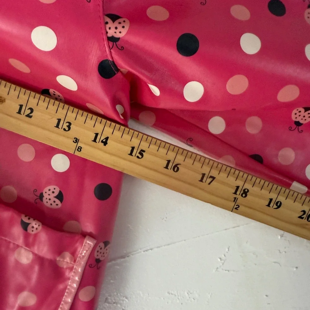 OshKosh B'gosh Y2k Vintage Girls Pink Ladybug Polka Dot‎ Raincoat Jacket Size 5